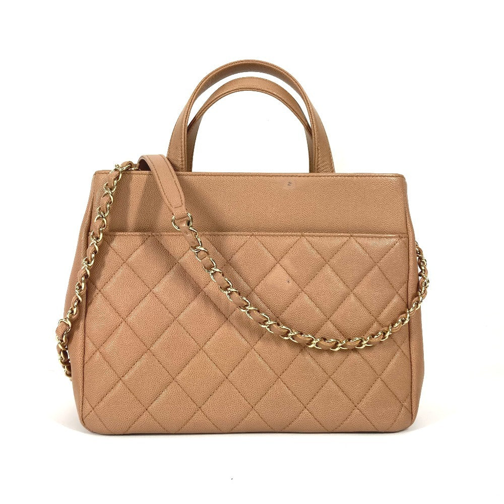 Chanel Caviar skin CC COCO Mark Matelasse Beige Small Crossbody Bag
