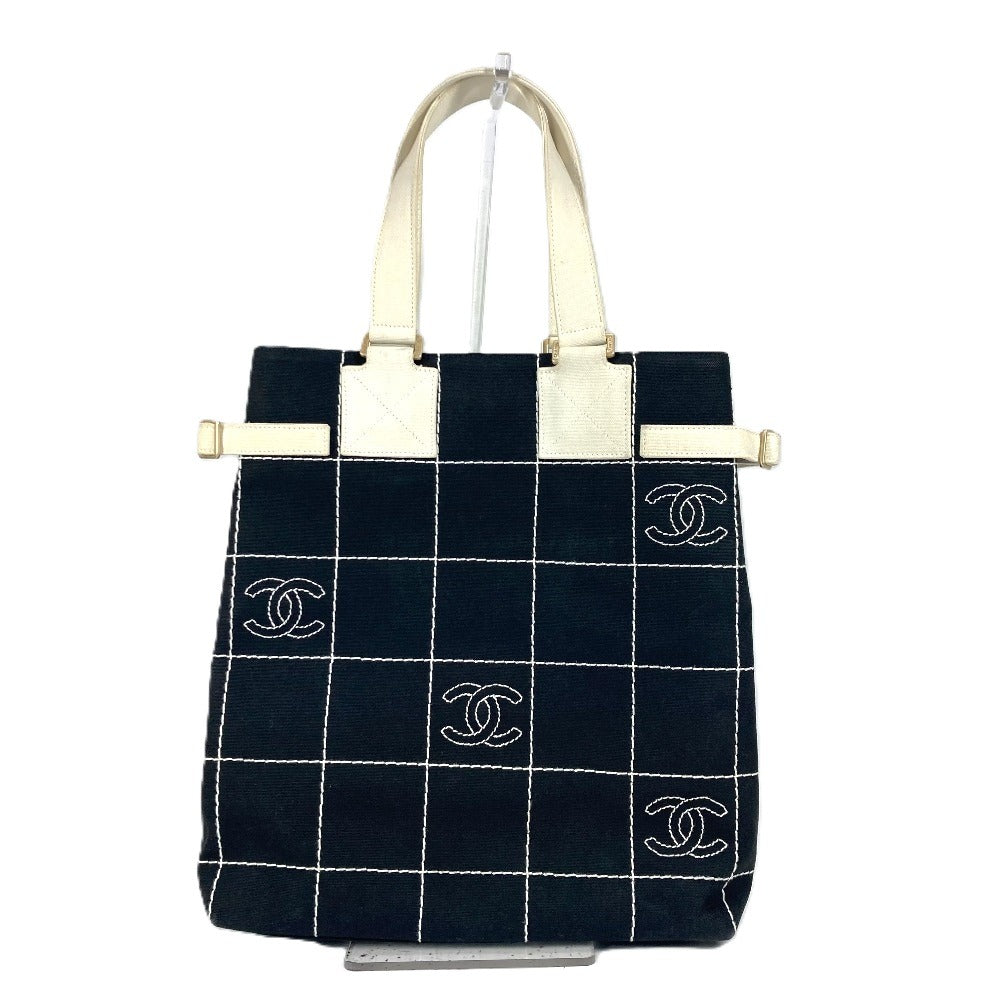 Chanel CC COCO Mark Bicolor Black Canvas Shoulder Bag