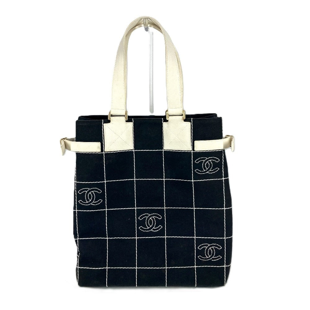 Chanel CC COCO Mark Bicolor Black Canvas Shoulder Bag