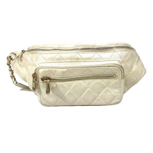 Chanel Sling Champagne Waist 2-way CC COCO Gold Leather Crossbody Bag