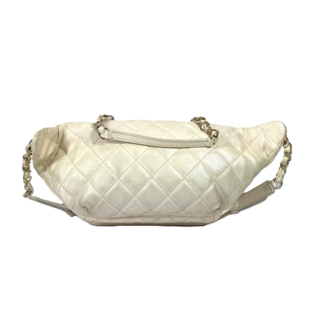 Chanel Sling Champagne Waist 2-way CC COCO Gold Leather Crossbody Bag
