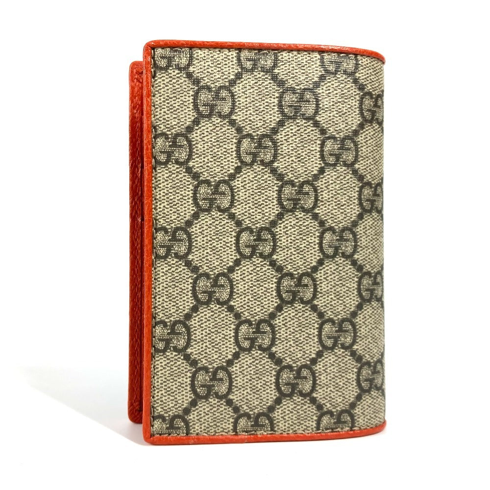 Gucci GG Supreme GG Supreme logo Leather Canvas Orange Wallet Case