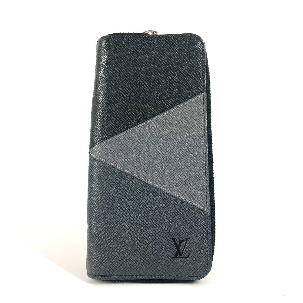 Louis Vuitton Long Purse M30731 Taiga Leather Black Wallet Case