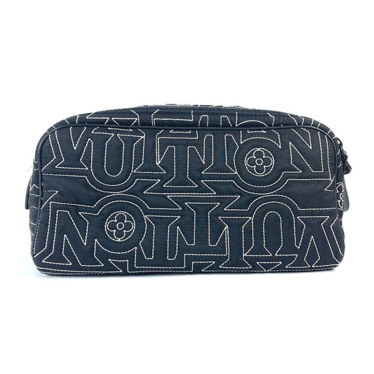 Louis Vuitton M21435 Snow Collection dopp kit Nylon Black Clutch Bag