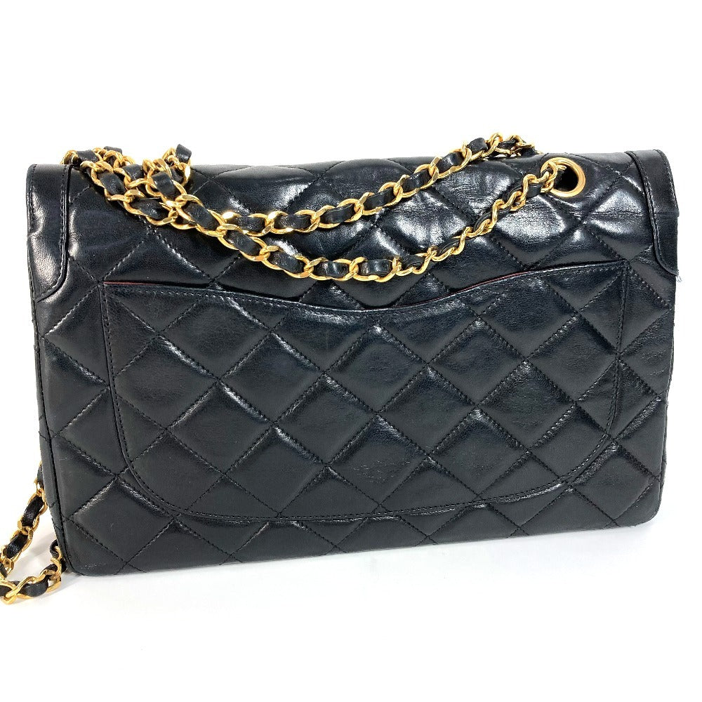 Chanel lambskin Matrasse quilting CC COCO Mark Black Shoulder Bag