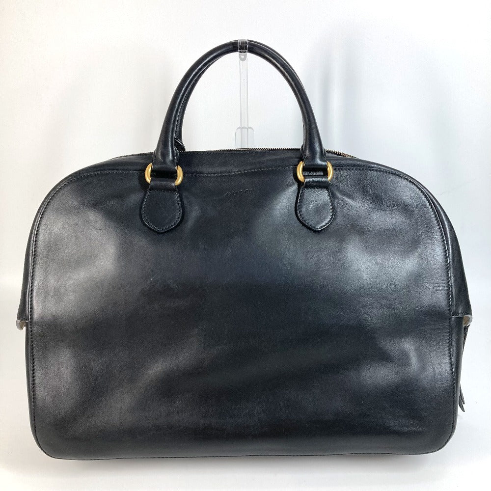 Gucci Boston Duffel Business Snake Leather Black Logo Travel Bag