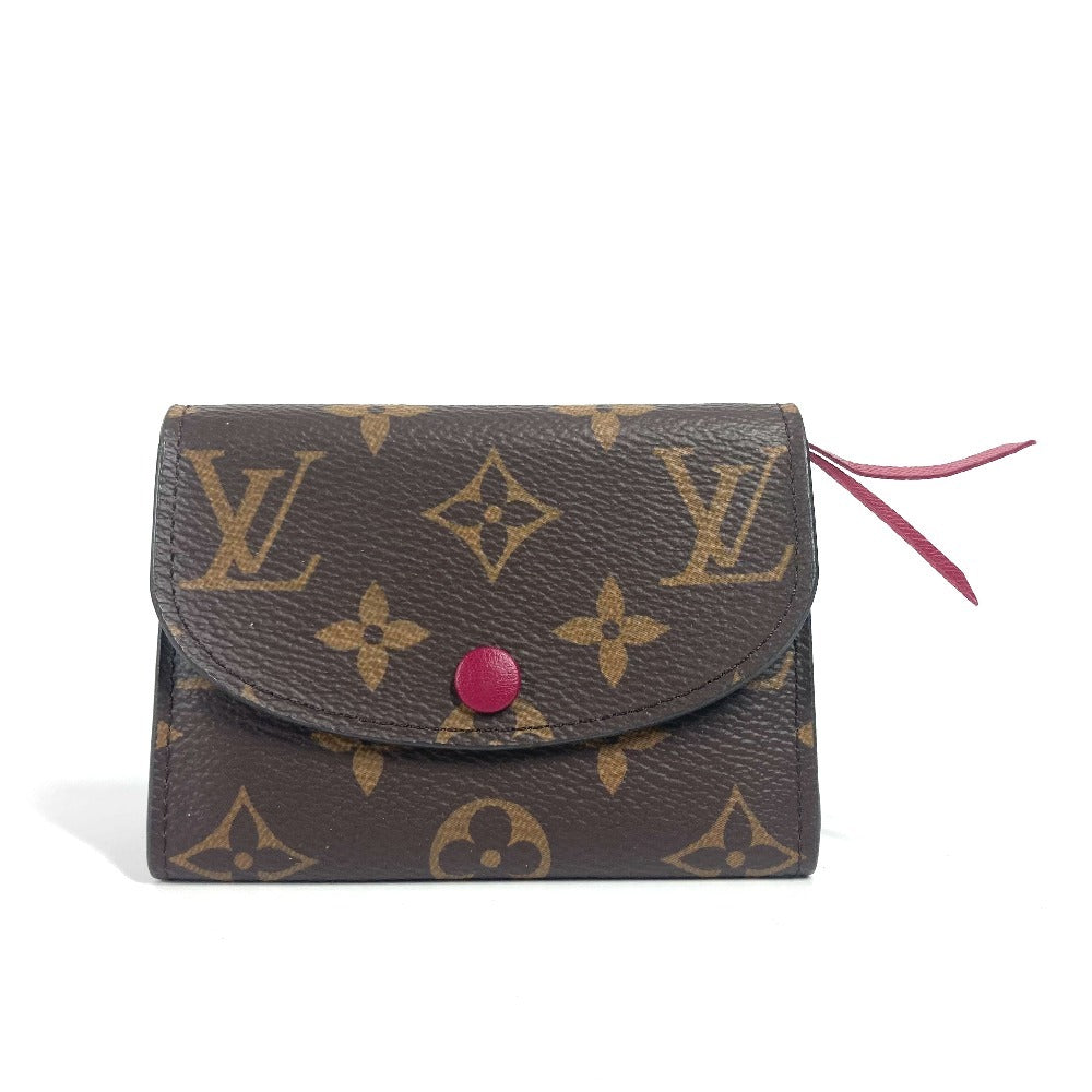 Louis Vuitton Folded Ｍ41939 Portomonet Rosali Monogram Canvas Pink Wallet Case