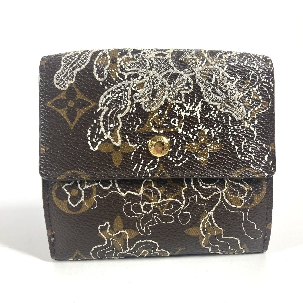 Louis Vuitton Trifold M95396 モノグラムダンティエル Portefeuille Elise Monogram Canvas Brown Wallet Case