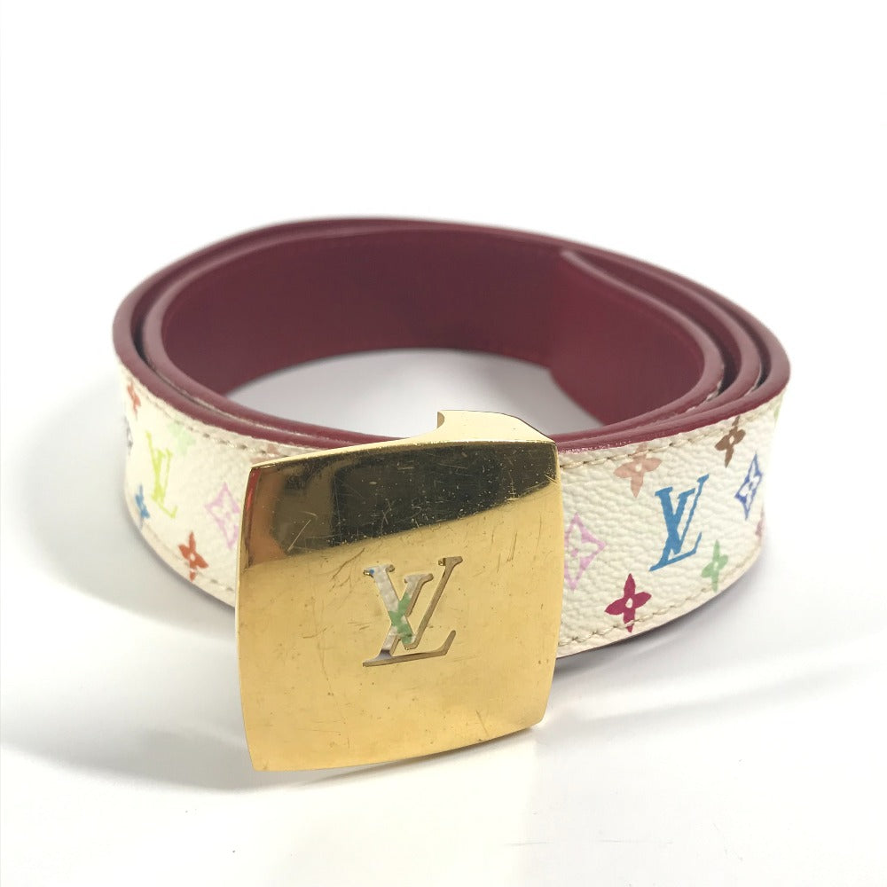 Louis Vuitton M9682W Sun Tulle cut 80 Monogram Canvas White Multicolor Belt