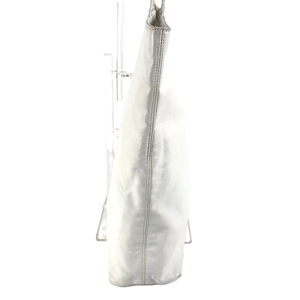 Chanel CC COCO Mark overall logo White Leather Shoulder Bag