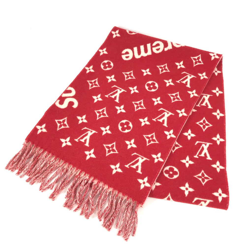 Louis Vuitton Scarf cashmere Supreme collaboration Wool Red Apparel