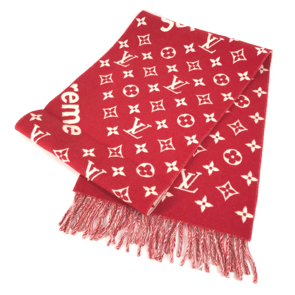 Louis Vuitton Scarf cashmere Supreme collaboration Wool Red Apparel