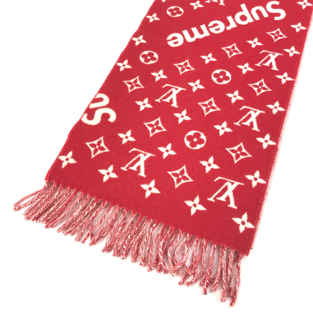 Louis Vuitton Scarf cashmere Supreme collaboration Wool Red Apparel