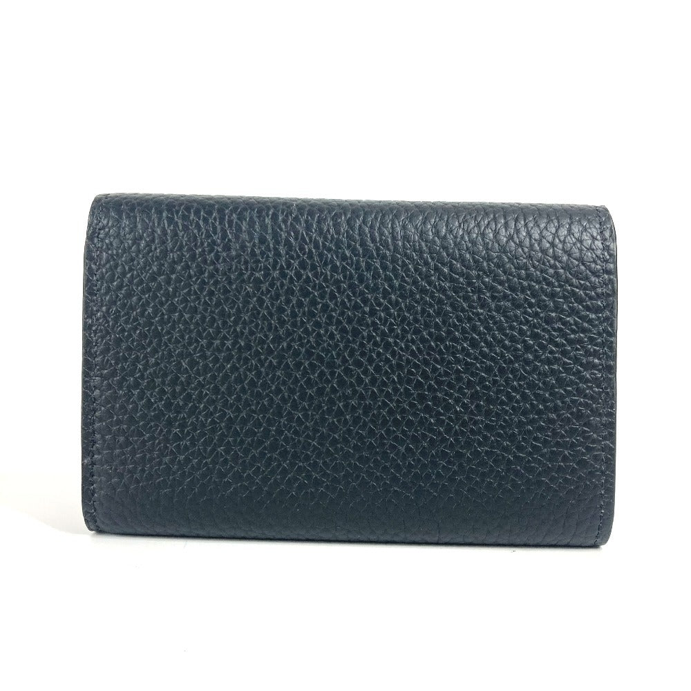 Louis Vuitton Trifold M22889 Taurillon Clemence Takashi Leather Black Wallet Case