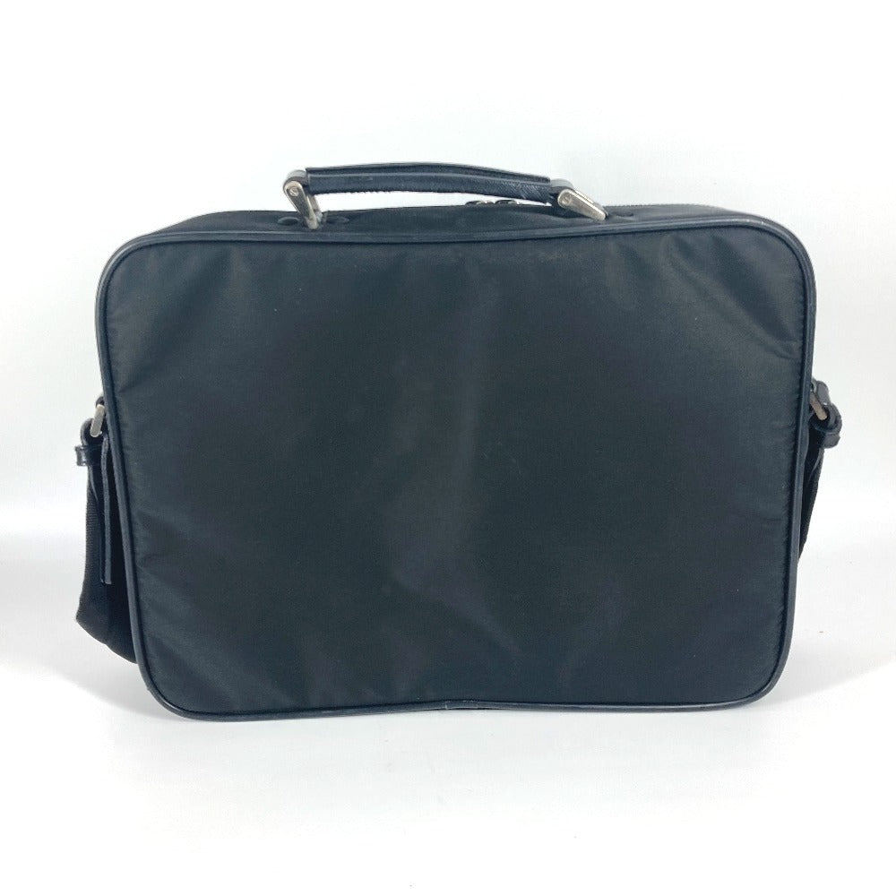 Shoulder Bag Triangle Logo Plate Leather Nylon