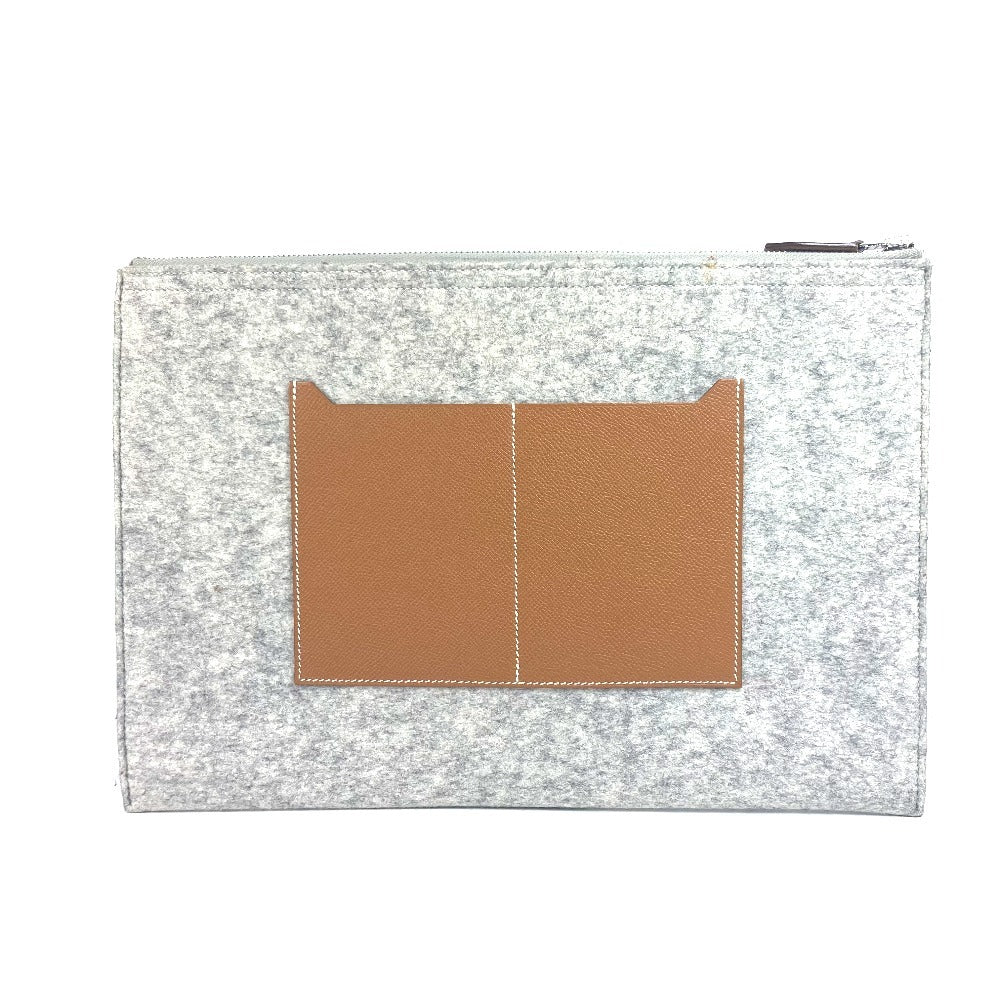 Clutch Bag Felt, Gray Bag Too Doo Leather