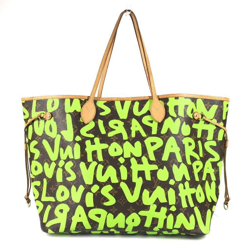 Louis Vuitton M93703 MonogramGraffitiCanvas graffiti Neverfull GM Green Tote Bag