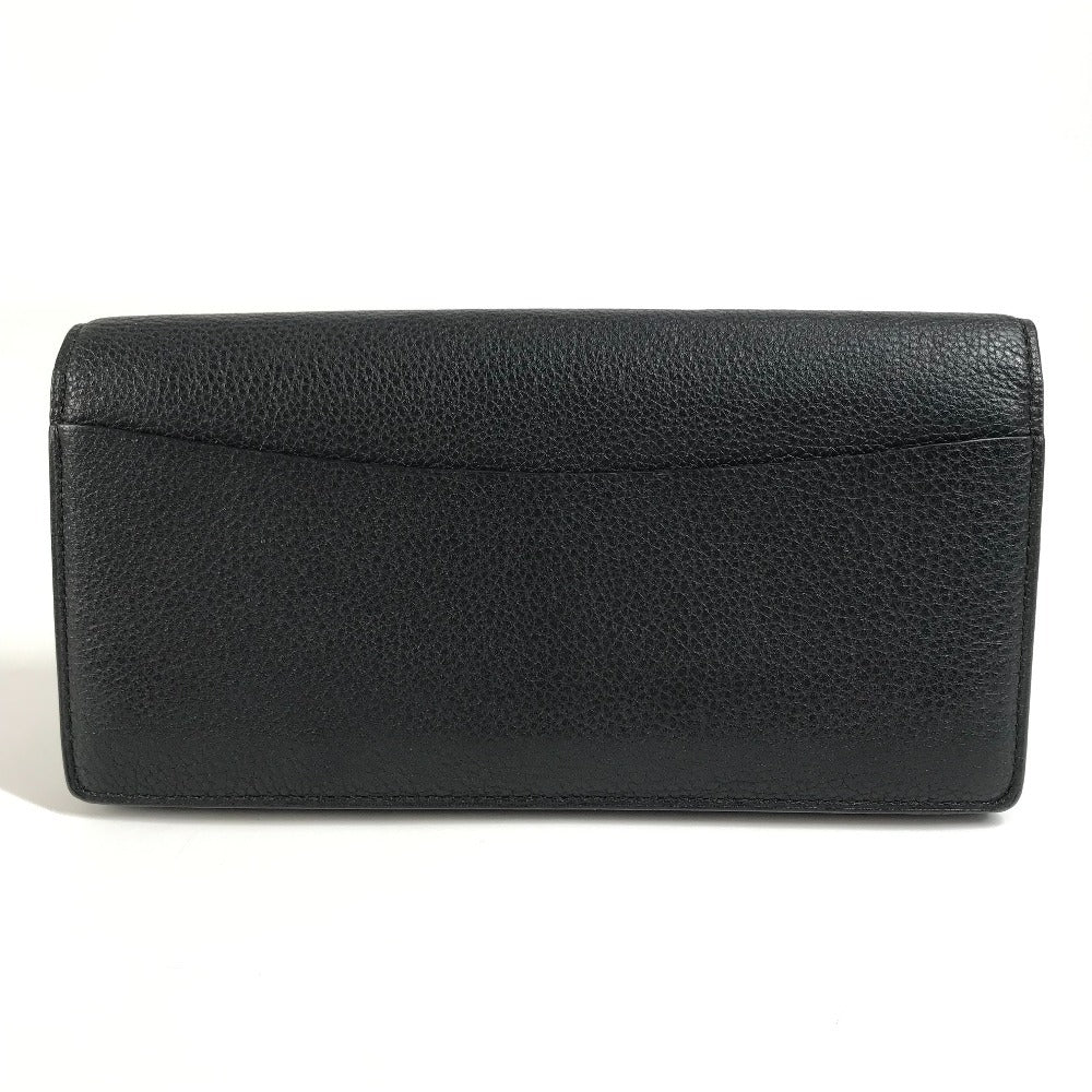 Louis Vuitton Long Purse Leather Calf Black Wallet Case