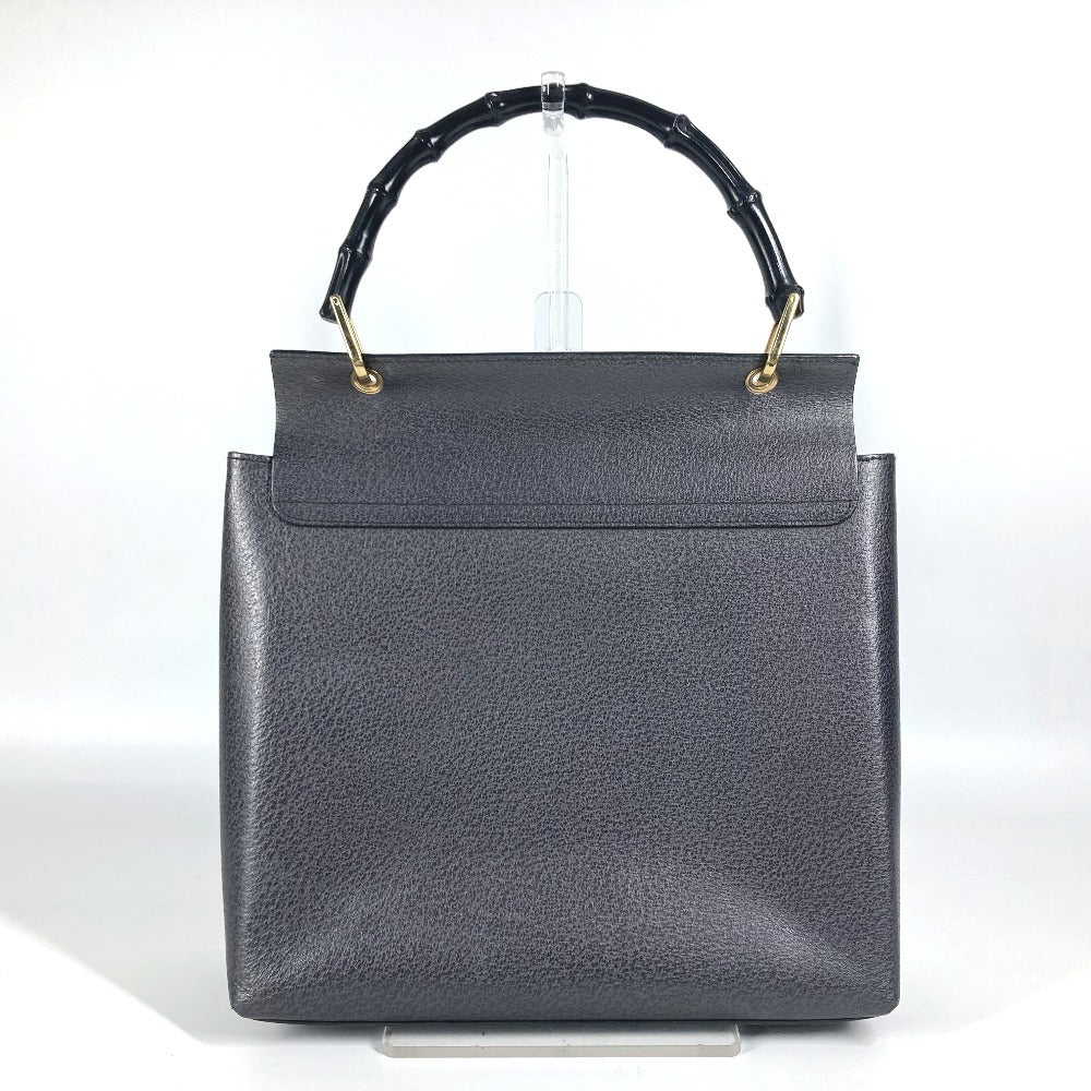 Gucci 001ã» Bamboo Leather Gray Handbag