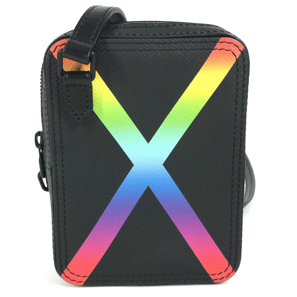 Louis Vuitton M30332 Taiga rainbow Danube Leather Black Crossbody Bag