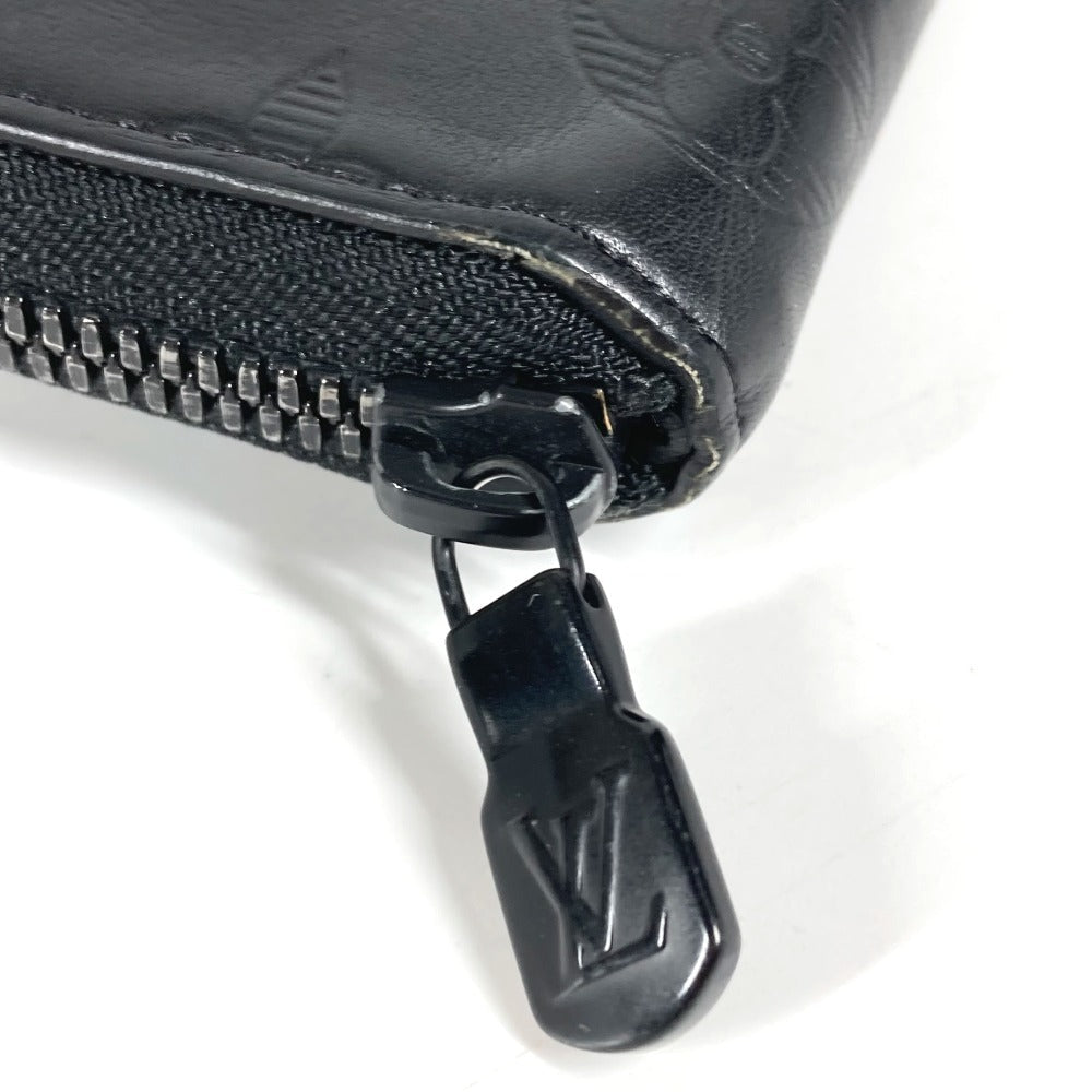 Louis Vuitton Long Purse M62902 shadow Monogram Leather Black Wallet Case