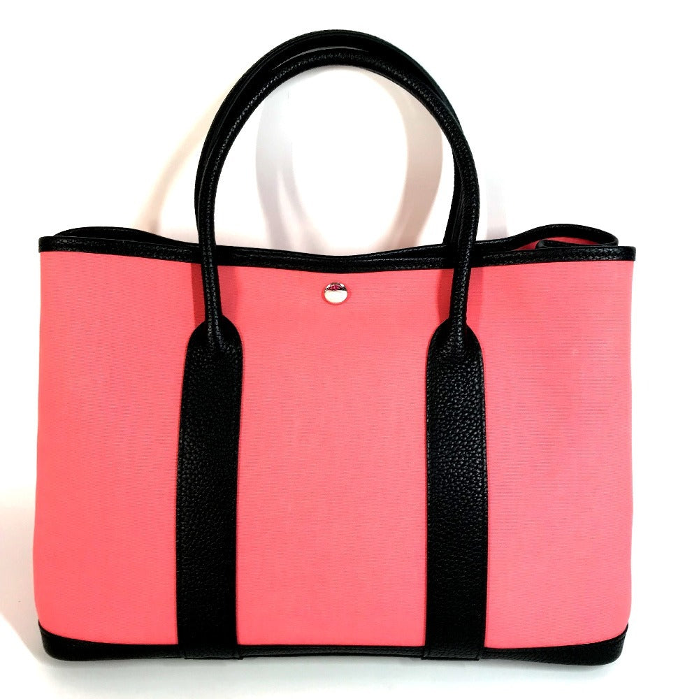 Hermes Tote Bag Toile Officier Garden Party Pm Garden Leather Pink