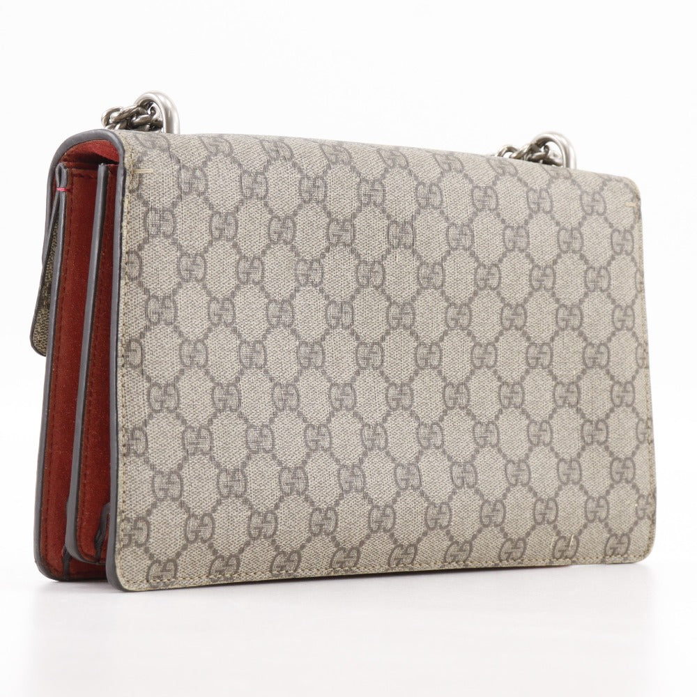 Gucci GG Supreme ChainShoulder Duonisos Canvas Suede Brown Shoulder Bag