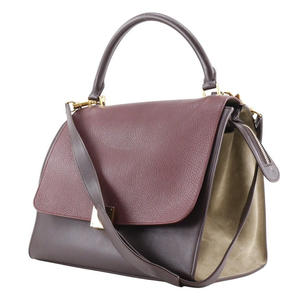 Calfskin, Gray Wayshoulder Trapeze Women Suede Brown Shoulder Bag