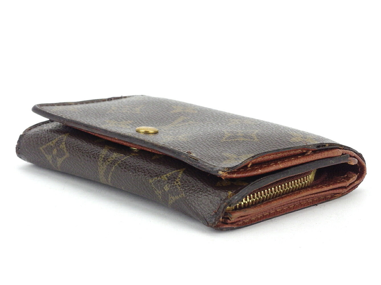 Louis Vuitton Long Purse M61730 Portonebi Tresol Brown Beige Gold Wallet Case G1419
