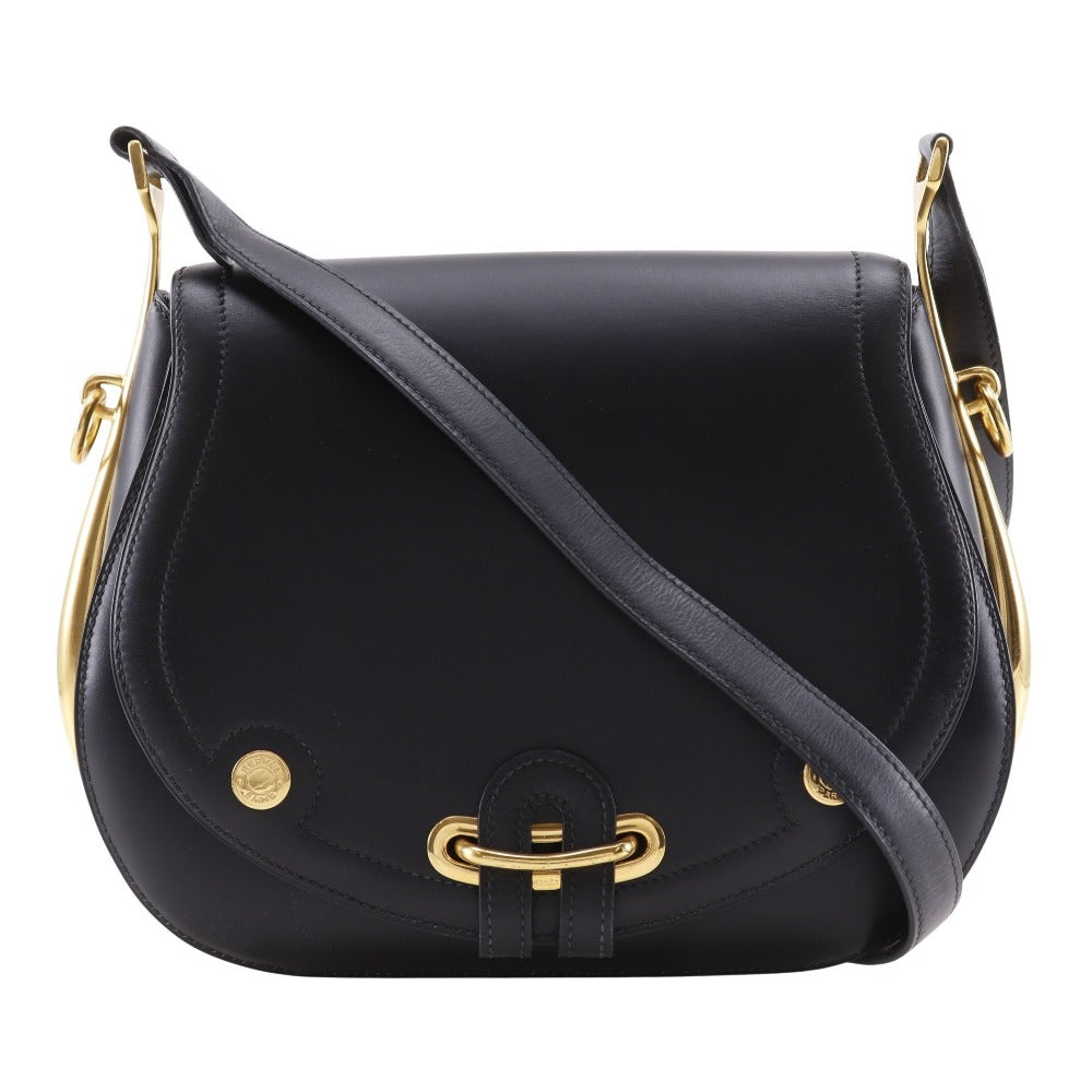 Hermes Handbag Passkey Leather Black Travel Bag