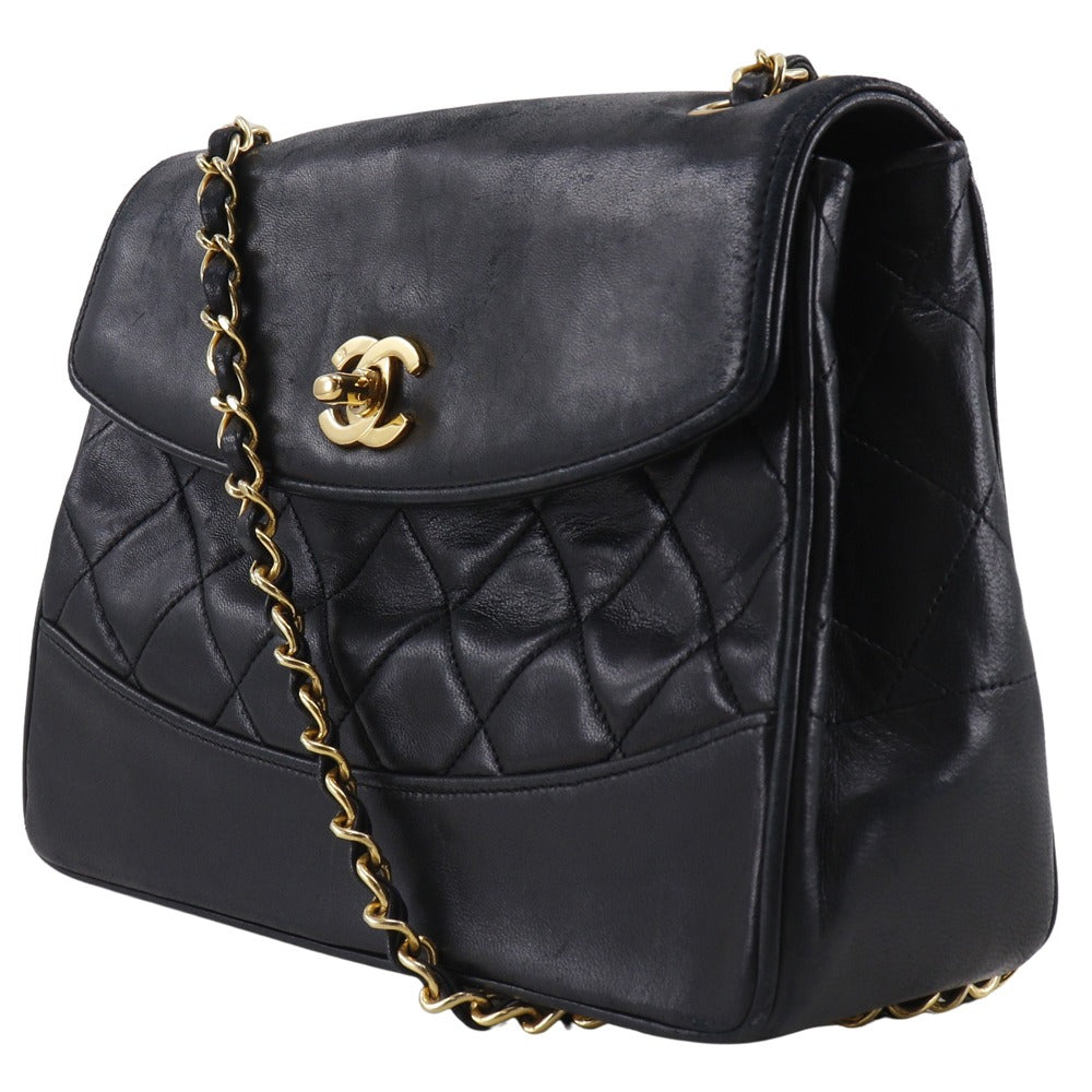 Chanel lambskin ChainShoulder Matrasse Black Shoulder Bag