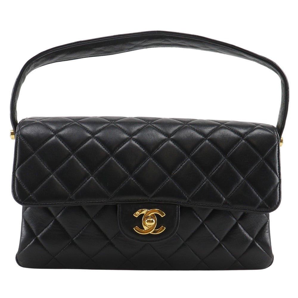 Chanel lambskin Matrasse Double face Black Handbag