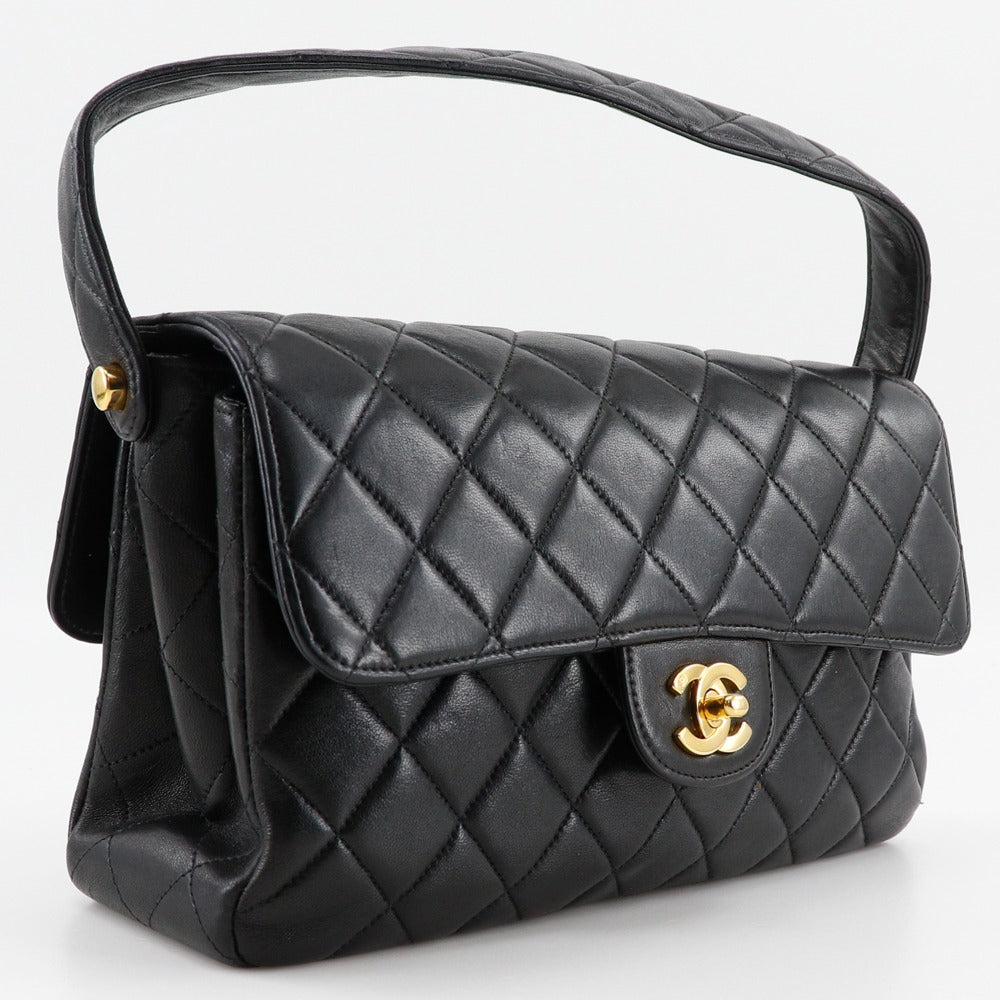 Chanel lambskin Matrasse Double face Black Handbag
