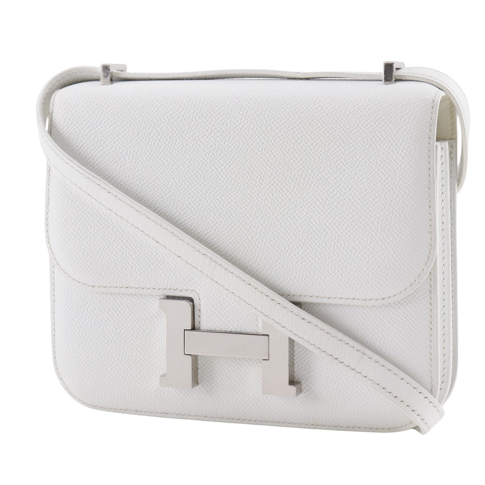 Hermes Shoulder Bag Epsom Constance White Mini
