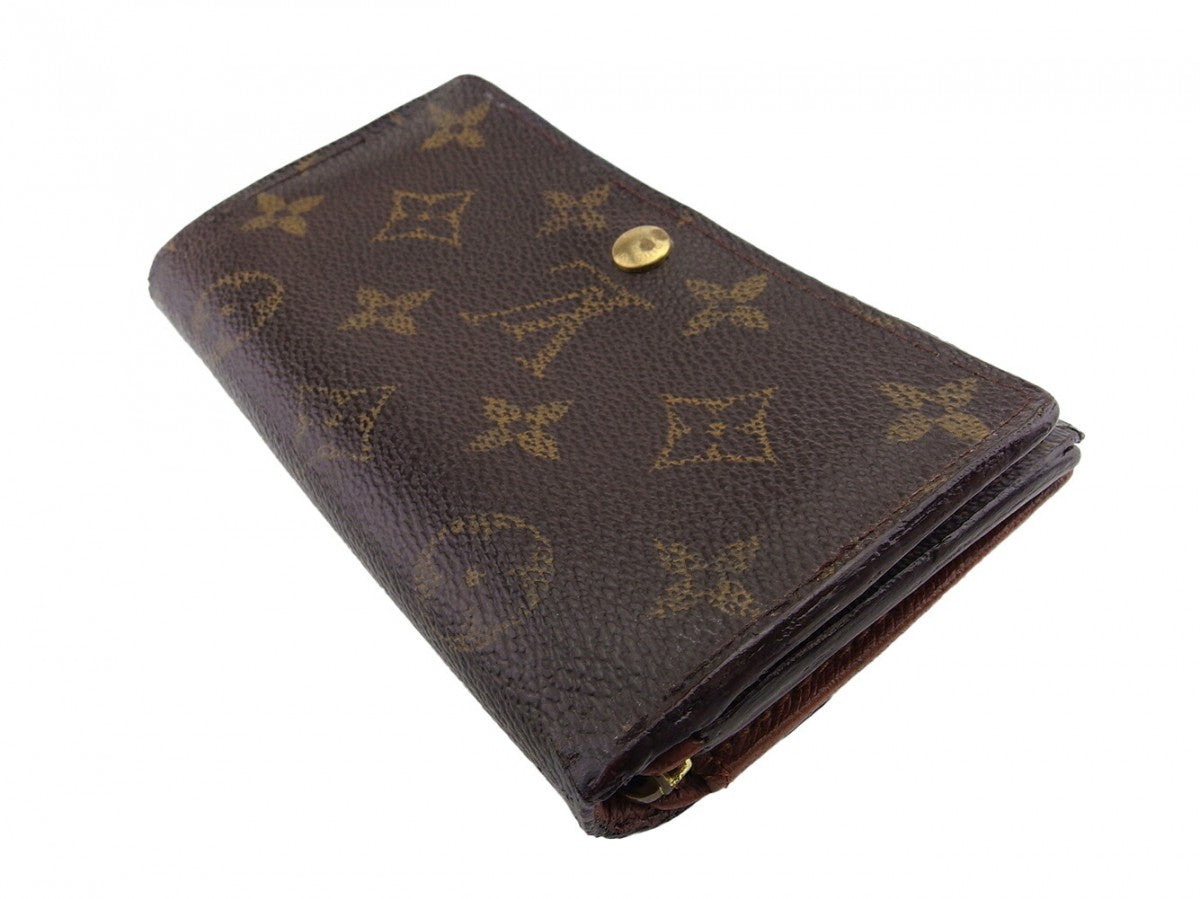 Louis Vuitton Long Purse M61730 Portonebi Tresol Brown Beige Gold Wallet Case G1654