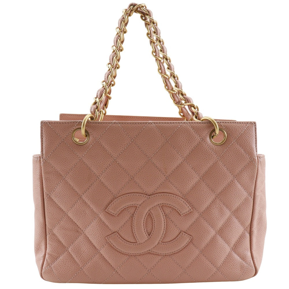 Chanel Caviar skin Matrasse COCO Mark Pink Tote Bag