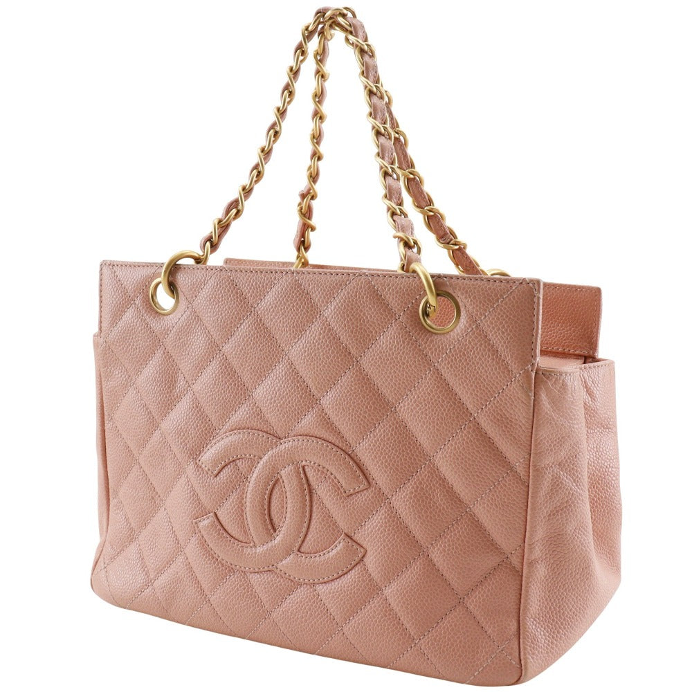 Chanel Caviar skin Matrasse COCO Mark Pink Tote Bag