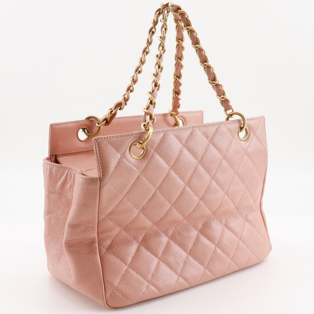 Chanel Caviar skin Matrasse COCO Mark Pink Tote Bag