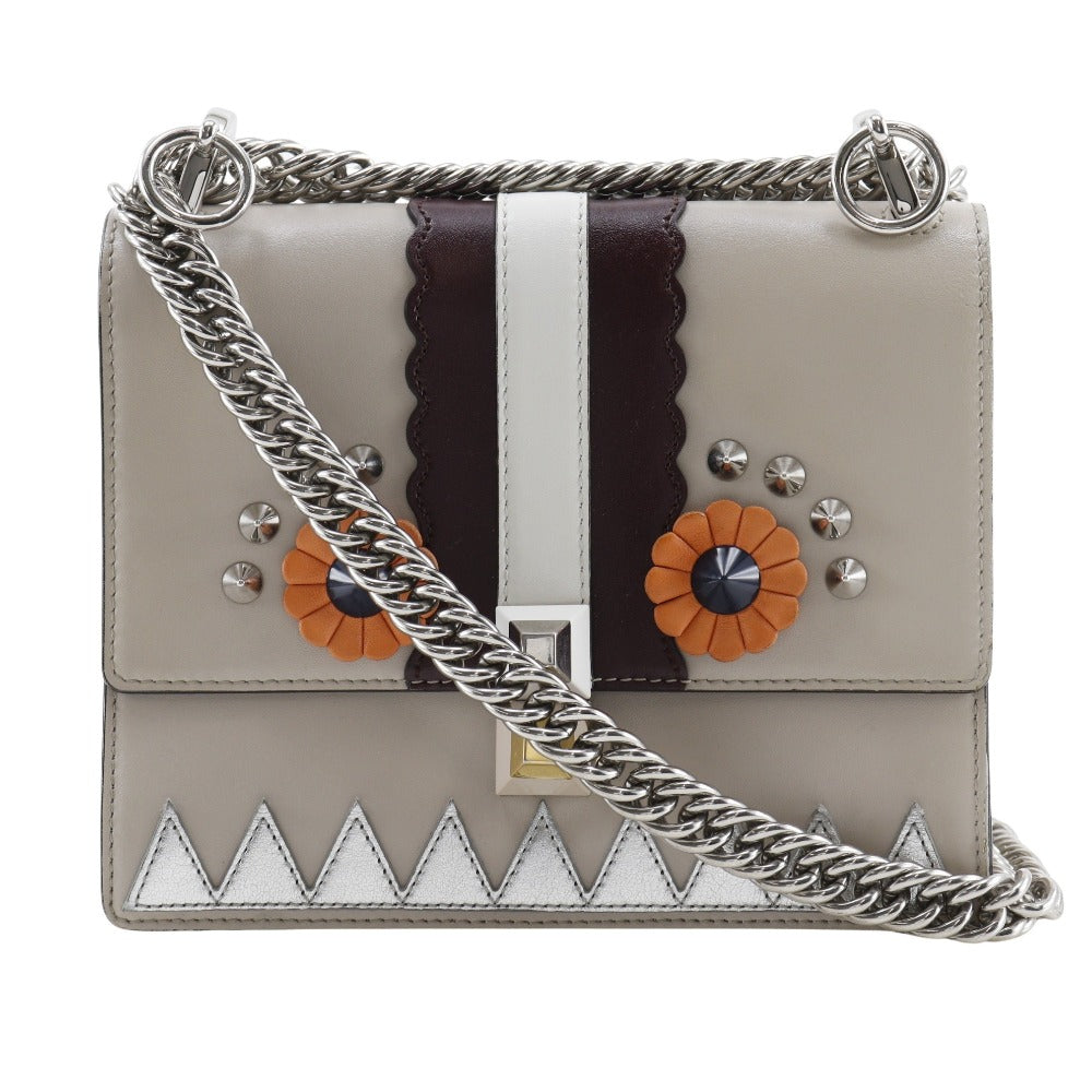 Fendi Shoulder Bag 8M0381 9Ju Calfskin Studs Canai Women Beige Mini