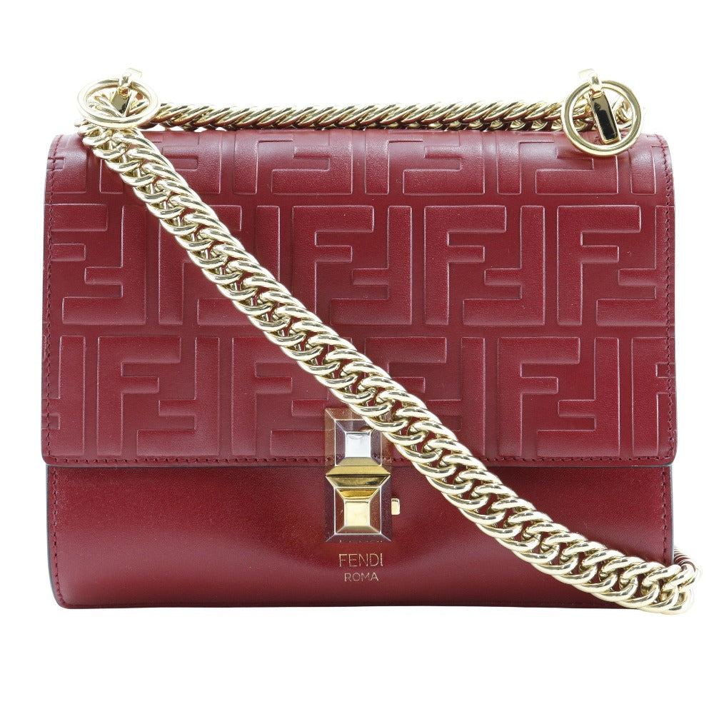 Fendi Shoulder Bag 8M0381 Calfskin Canai Red Mini