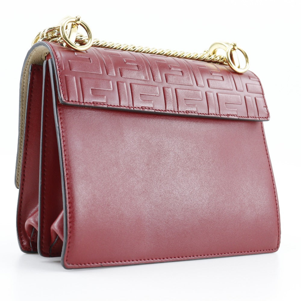 Fendi Kan Shoulder Bag Leather Red Mini
