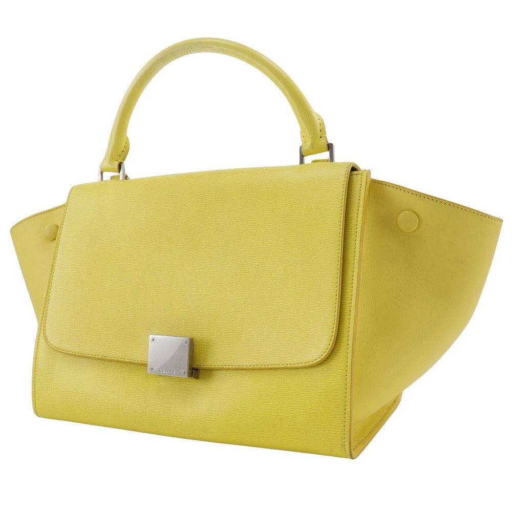 Calfskin Yellow Trapeze Women Small Travel Bag