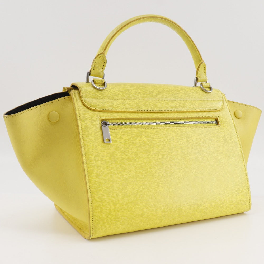 Calfskin Yellow Trapeze Women Small Travel Bag