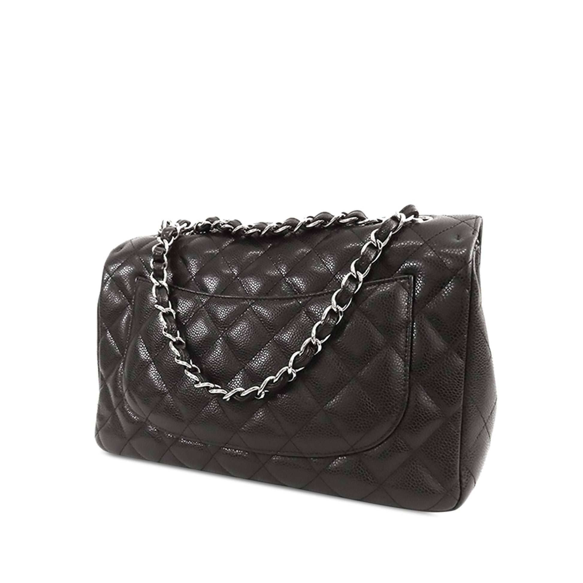 CHANEL Jumbo Classic Caviar Single Flap Shoulder Bag