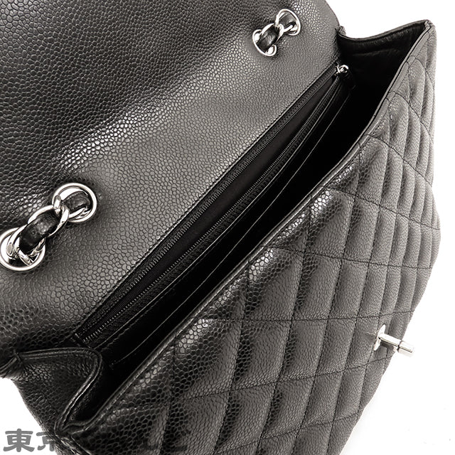 CHANEL Jumbo Classic Caviar Single Flap Shoulder Bag