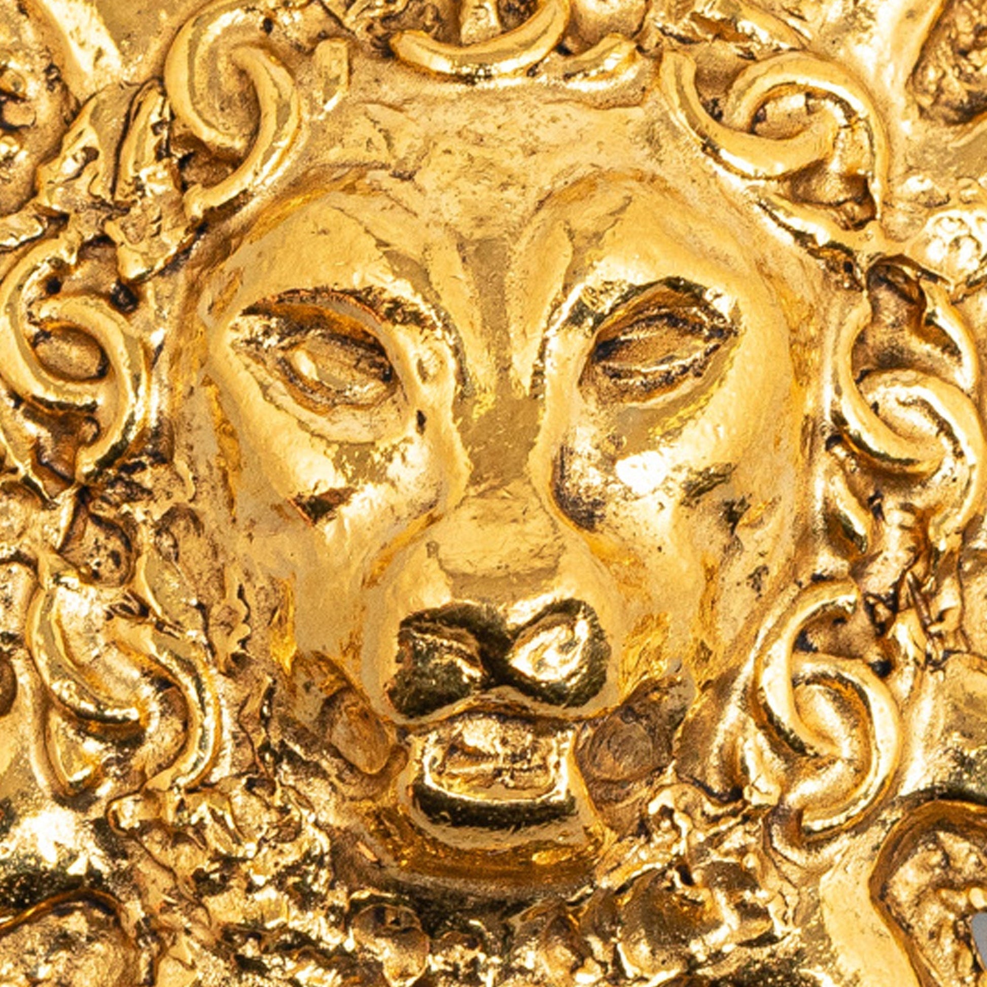 CHANEL Lion Head Brooch Costume Brooch