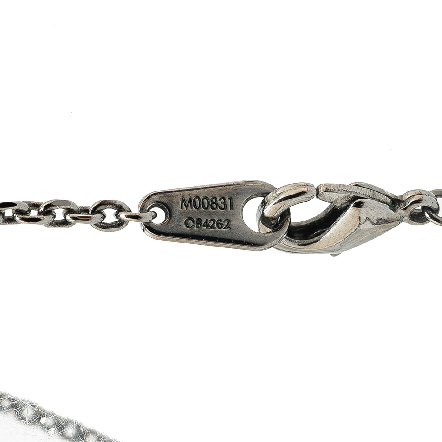 Silver Louis Vuitton Brass Ruthenium Vivienne Pendant Necklace