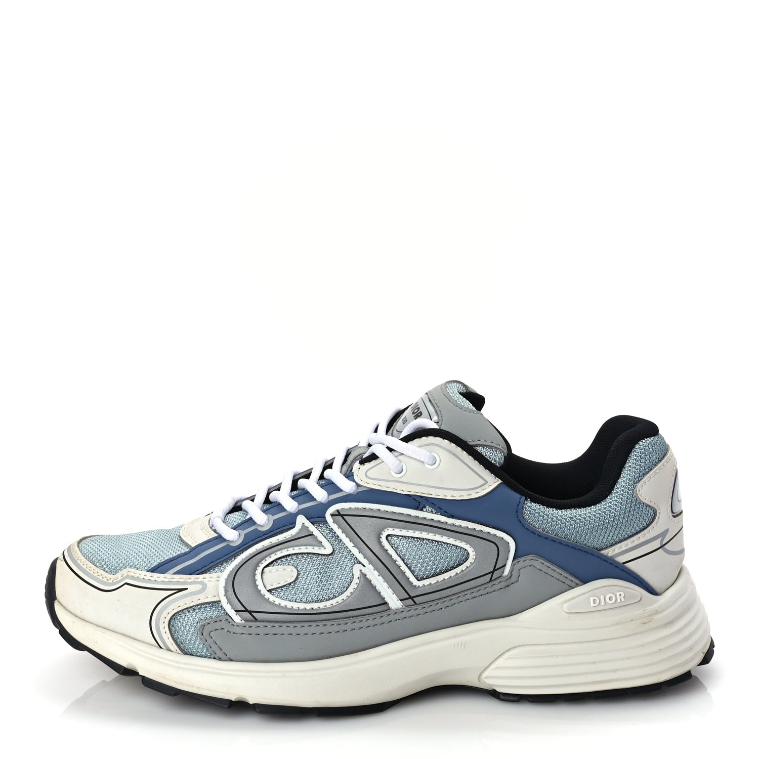 Dior Shoe Christian Technical Mesh Calfskin Mens B30 Sneakers Leather White Blue Shoes