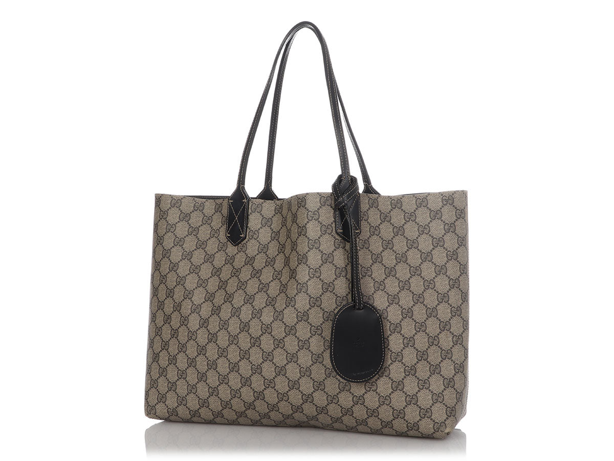 Gucci Supreme Reversible Tote Monogram Black Tote Bag