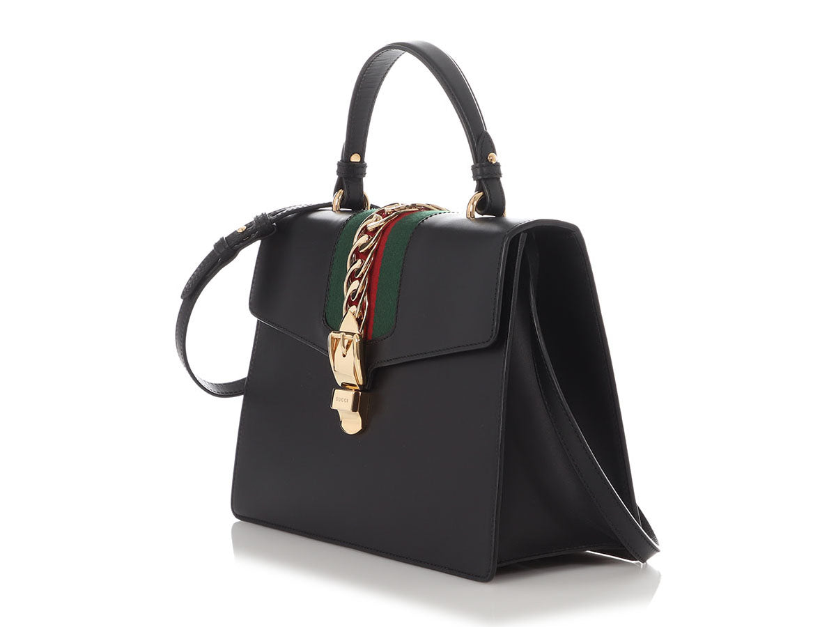 Gucci Sylvie Shoulder Bag Black Medium